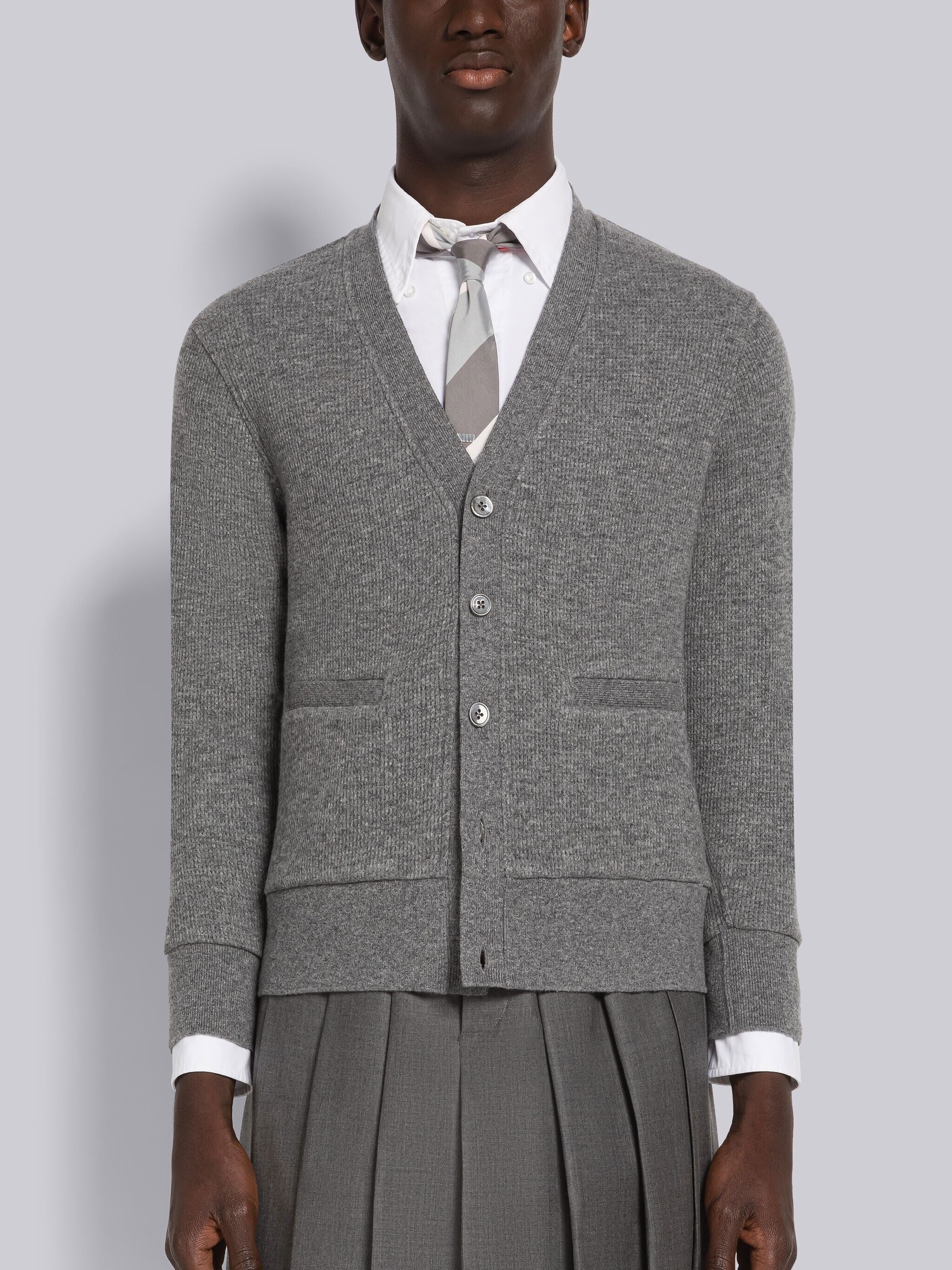 CASHMERE WAFFLE CARDIGAN