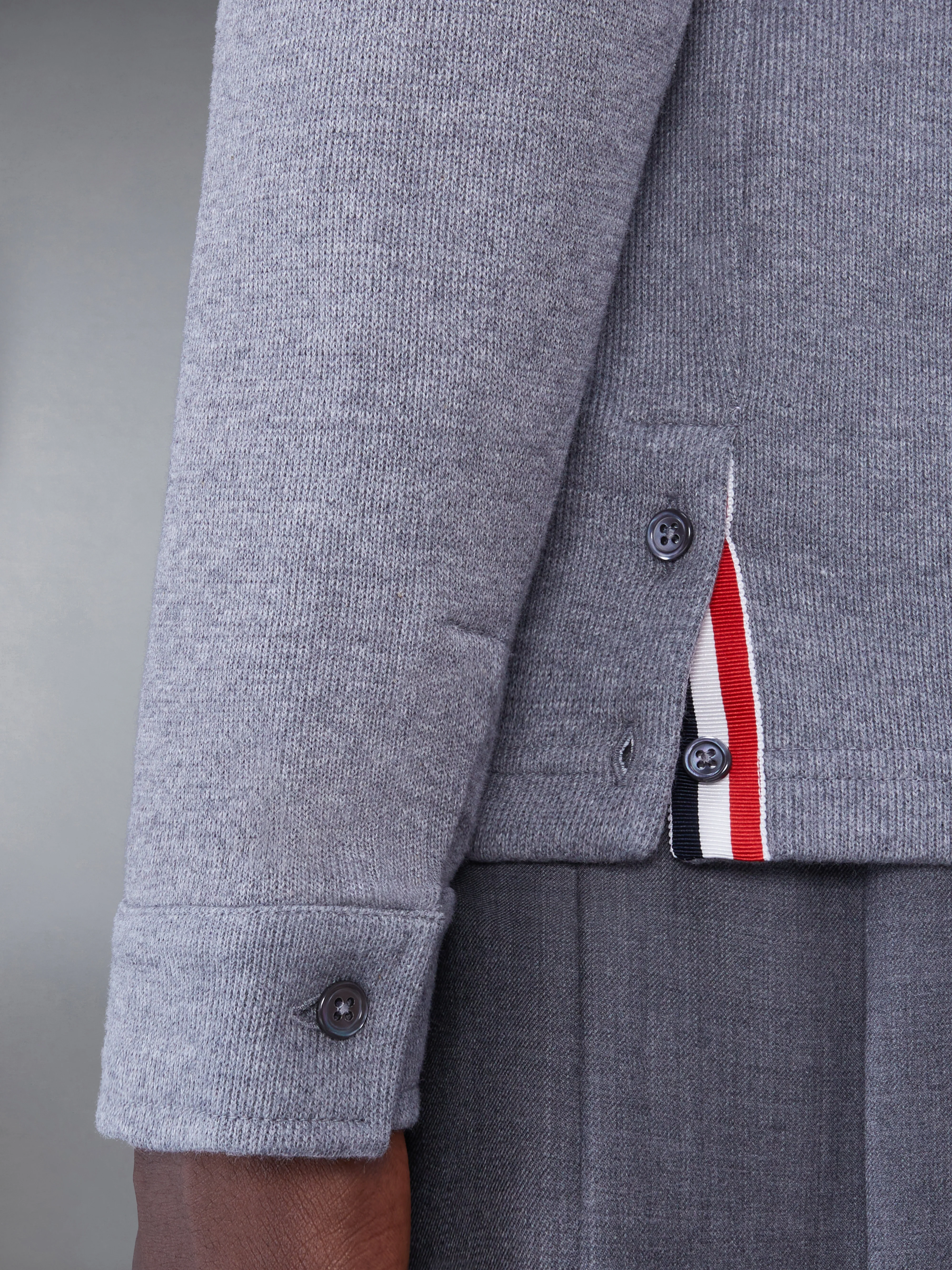 COTTON DOUBLE FACE KNIT 4-BAR SHIRT JACKET - Image 4