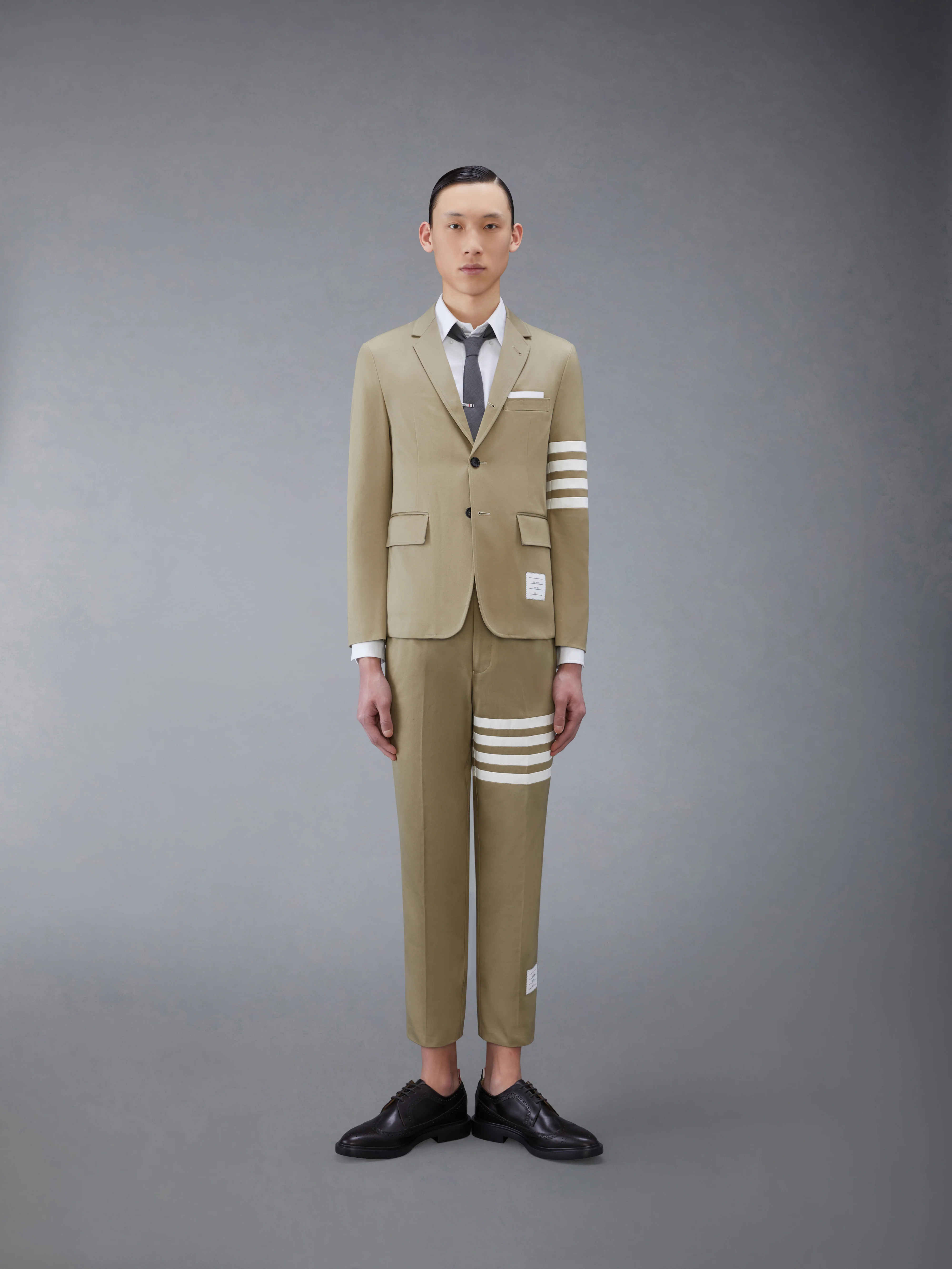 COTTON TWILL 4-BAR UNCONSTRUCTED CHINO TROUSERS - Image 4