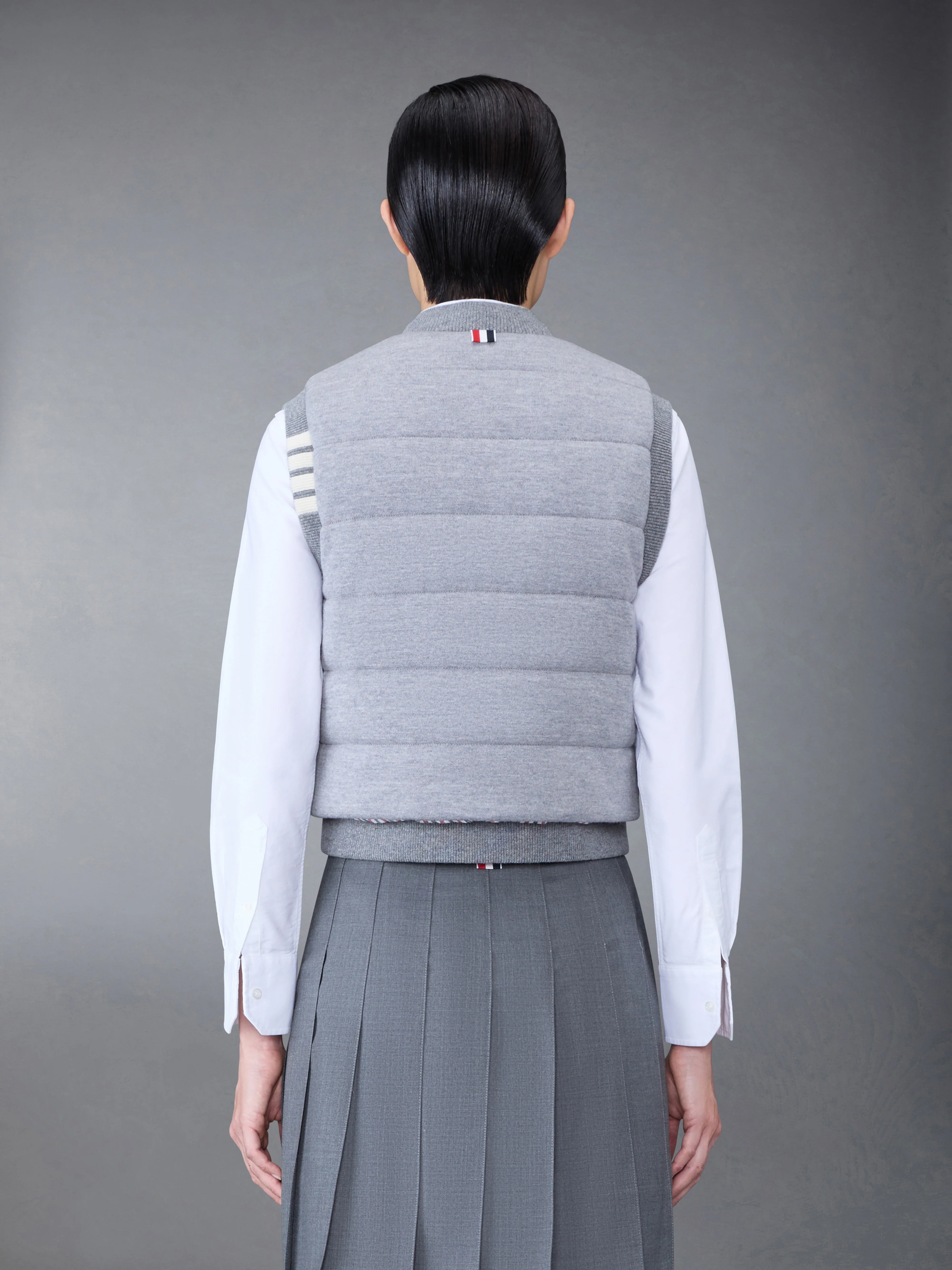 FINE MERINO AND JERSEY REVERSIBLE DOWN 4-BAR VEST - Image 2