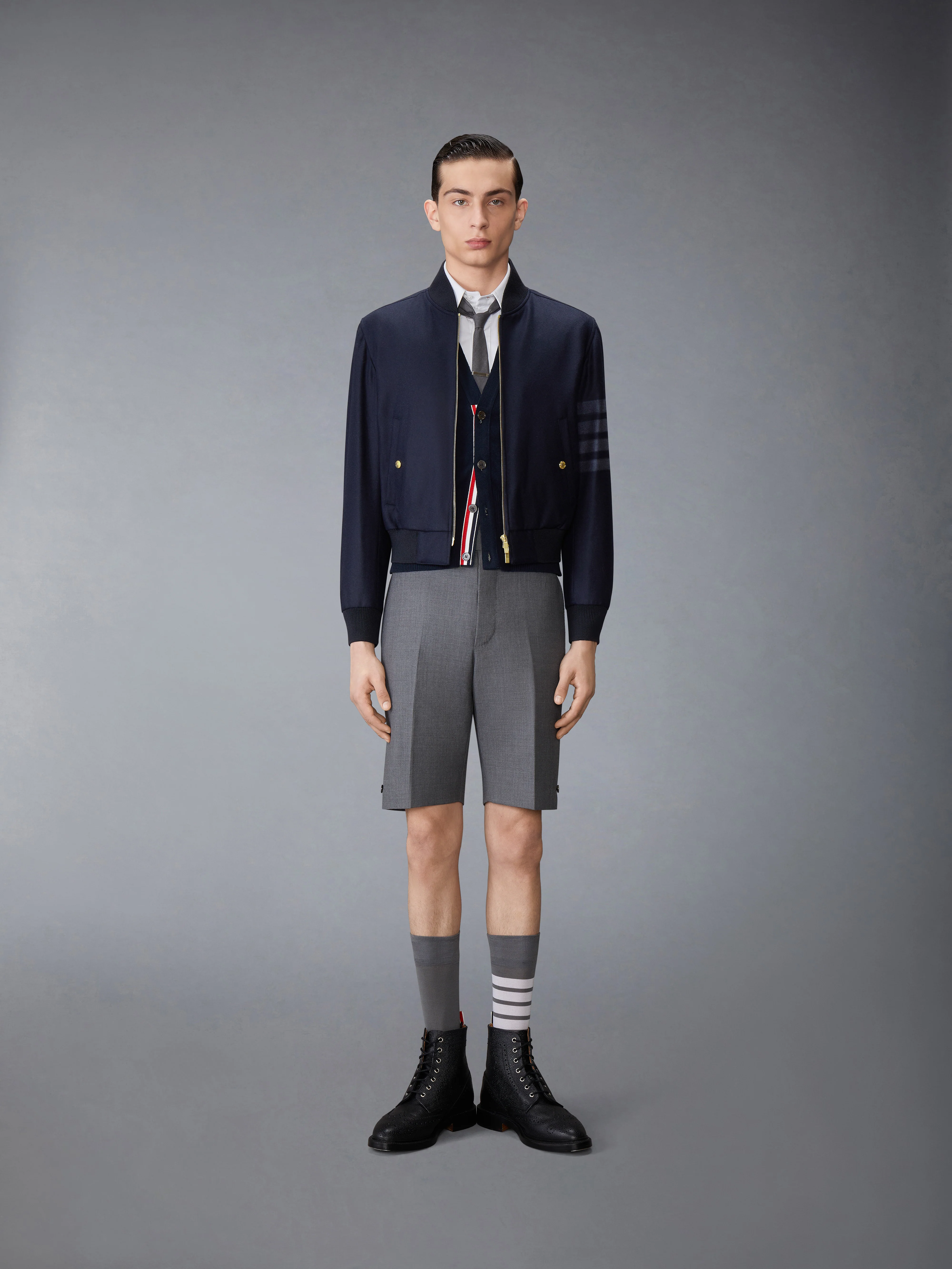 FLANNEL 4-BAR KNIT RIB BLOUSON - Image 3