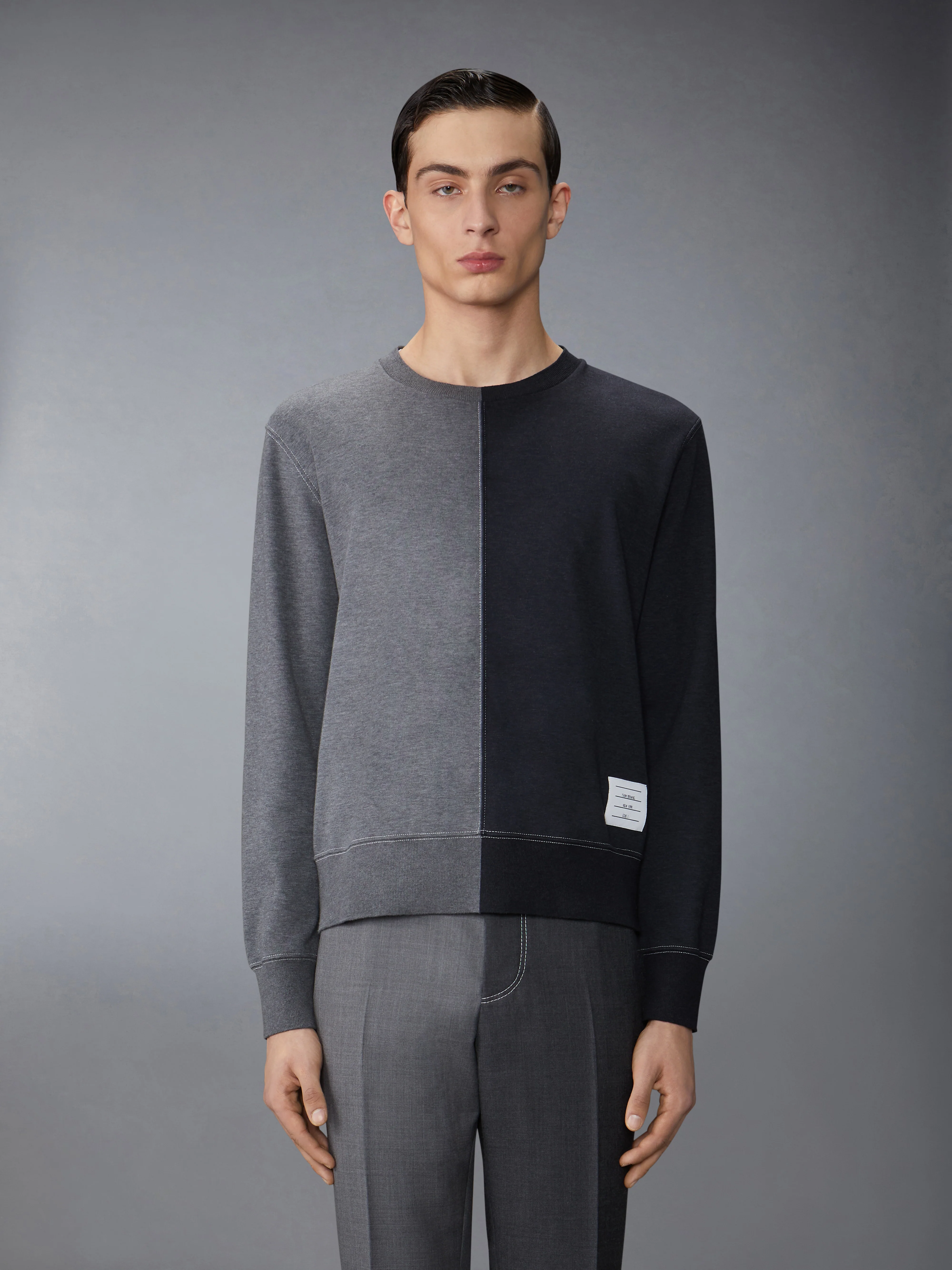 FUNMIX COTTON MILANO CONTRAST STITCH CREW NECK SWEATSHIRT