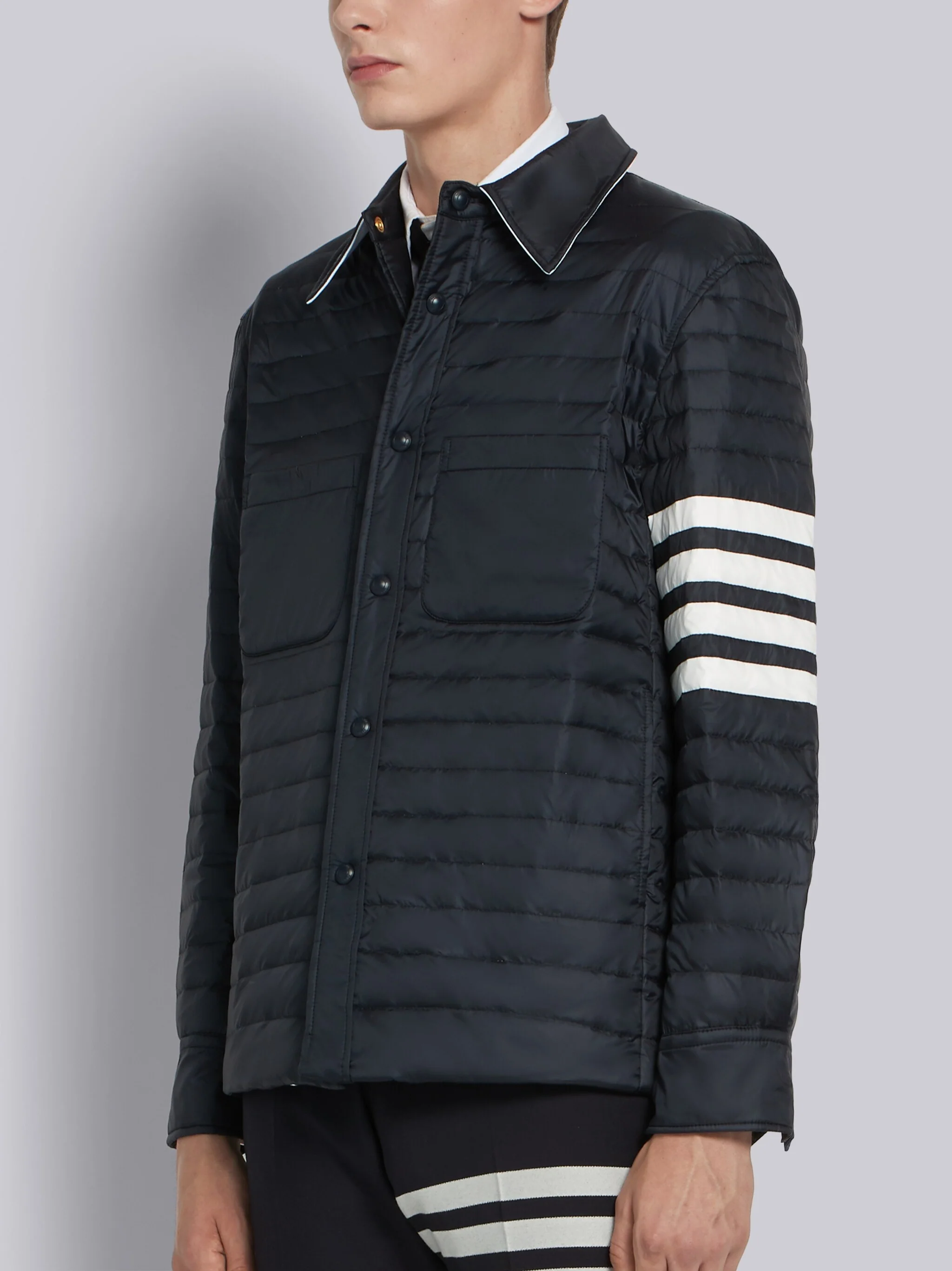 Navy Down Fill 4-Bar Shirt Jacket - Image 2