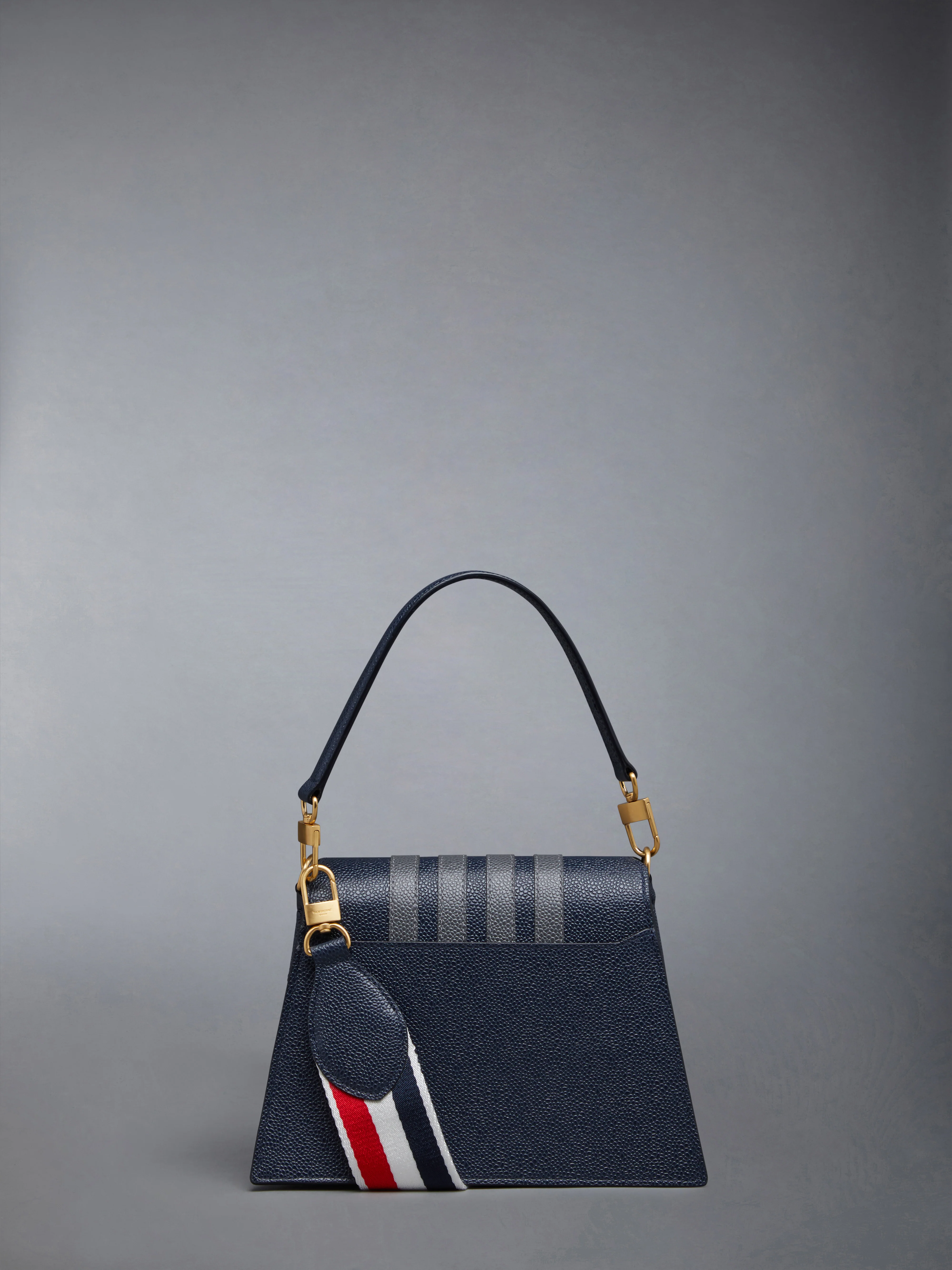 PEBBLE GRAIN LEATHER 4-BAR TRAPEZE BAG - Image 3