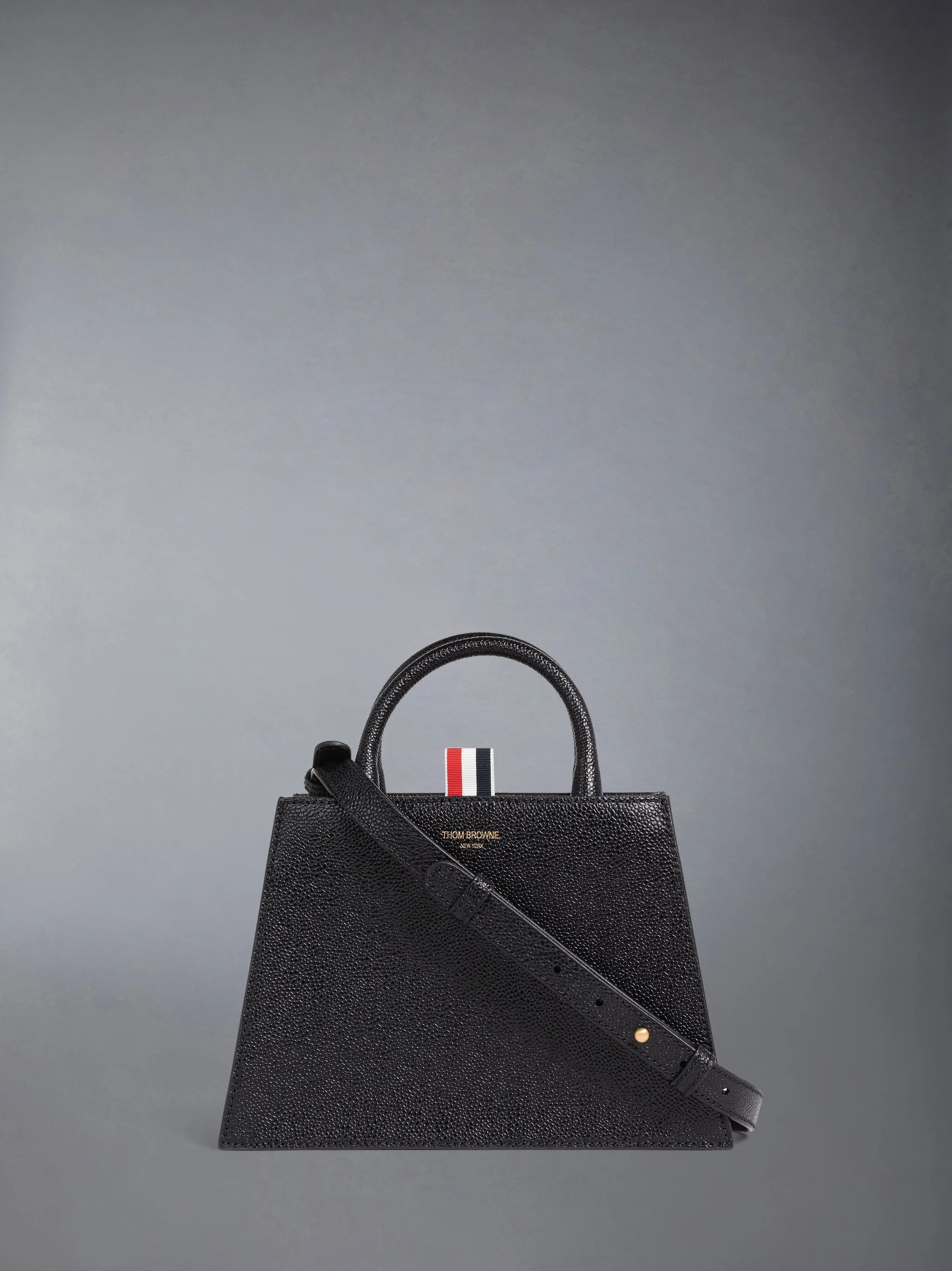 PEBBLE GRAIN SHOULDER STRAP MINI TRAPEZE TOTE
