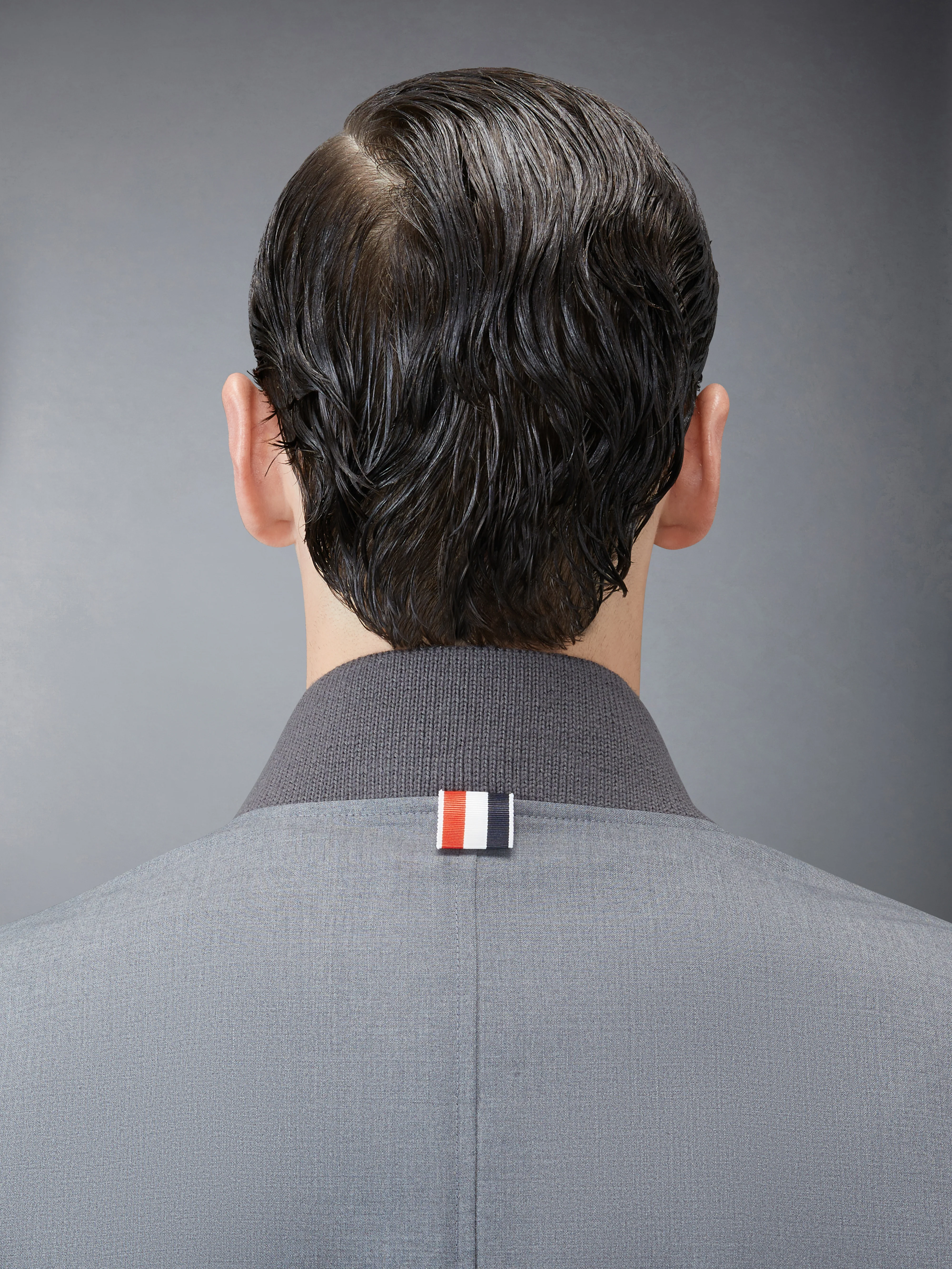 PLAIN WEAVE 4-BAR KINT RIB BLOUSON - Image 4