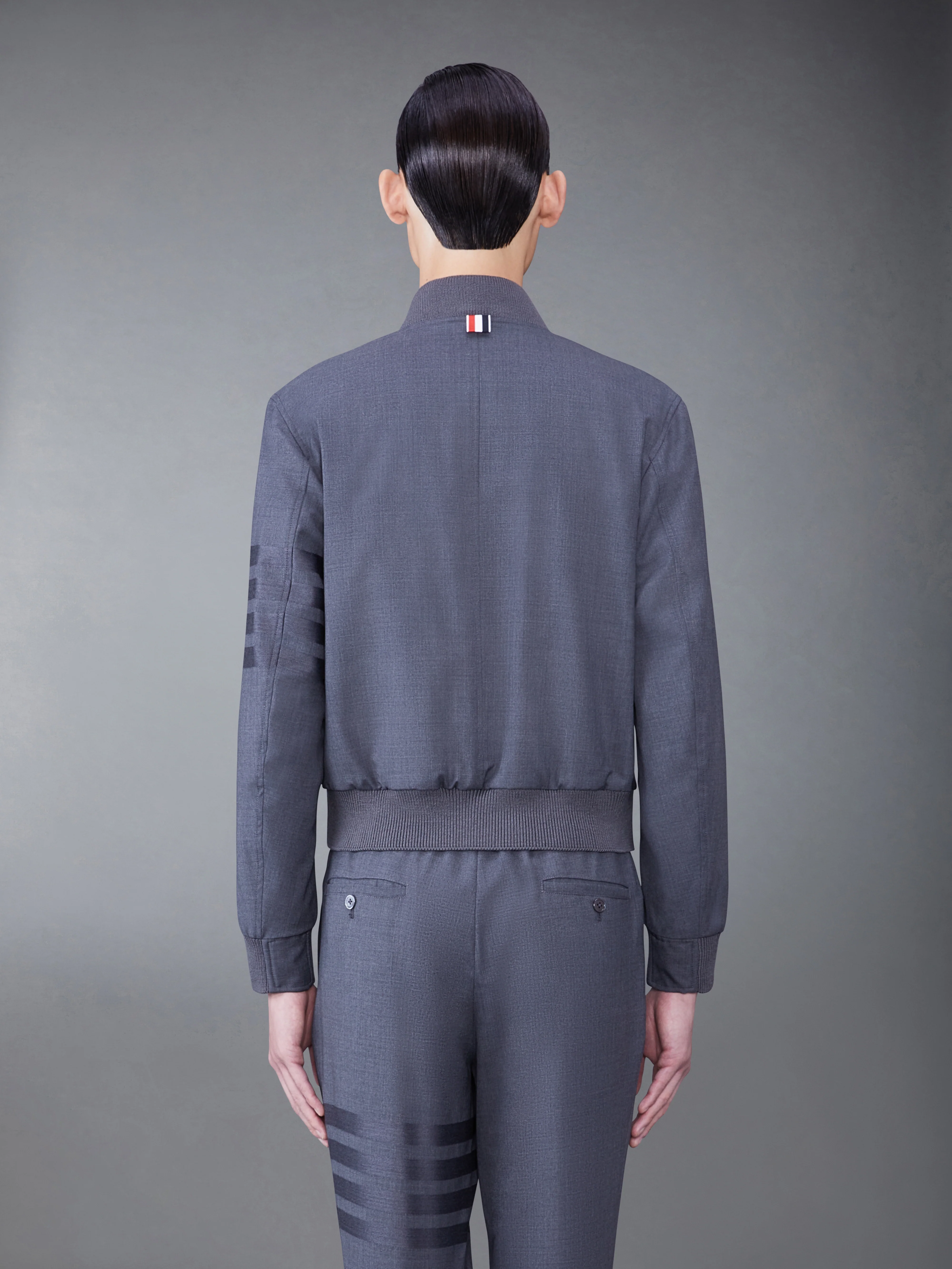 PLAIN WEAVE SUITING 4-BAR BLOUSON JACKET - Image 2