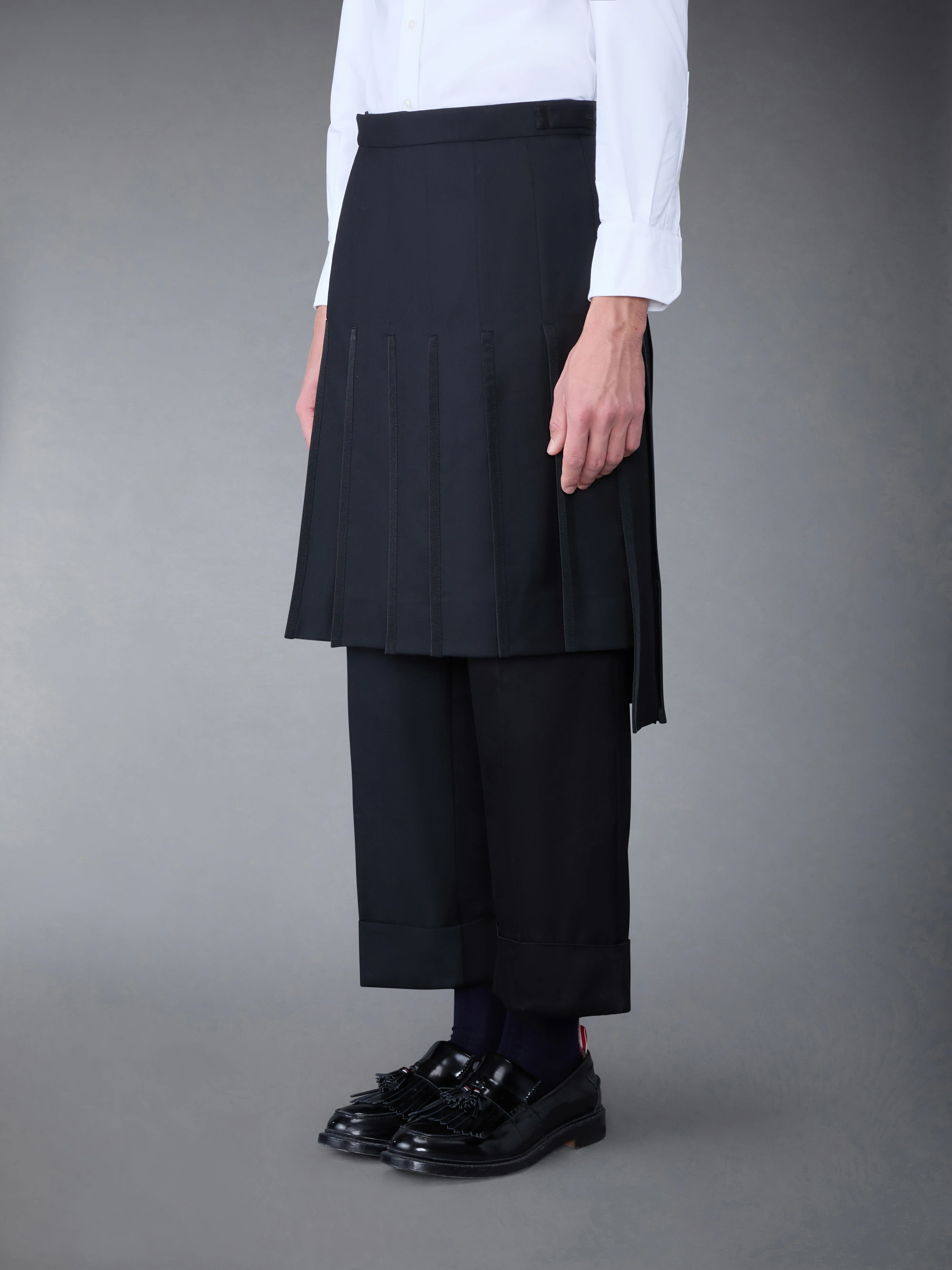 Super 120's Collage Pleated Trouser Skirt - Image 2