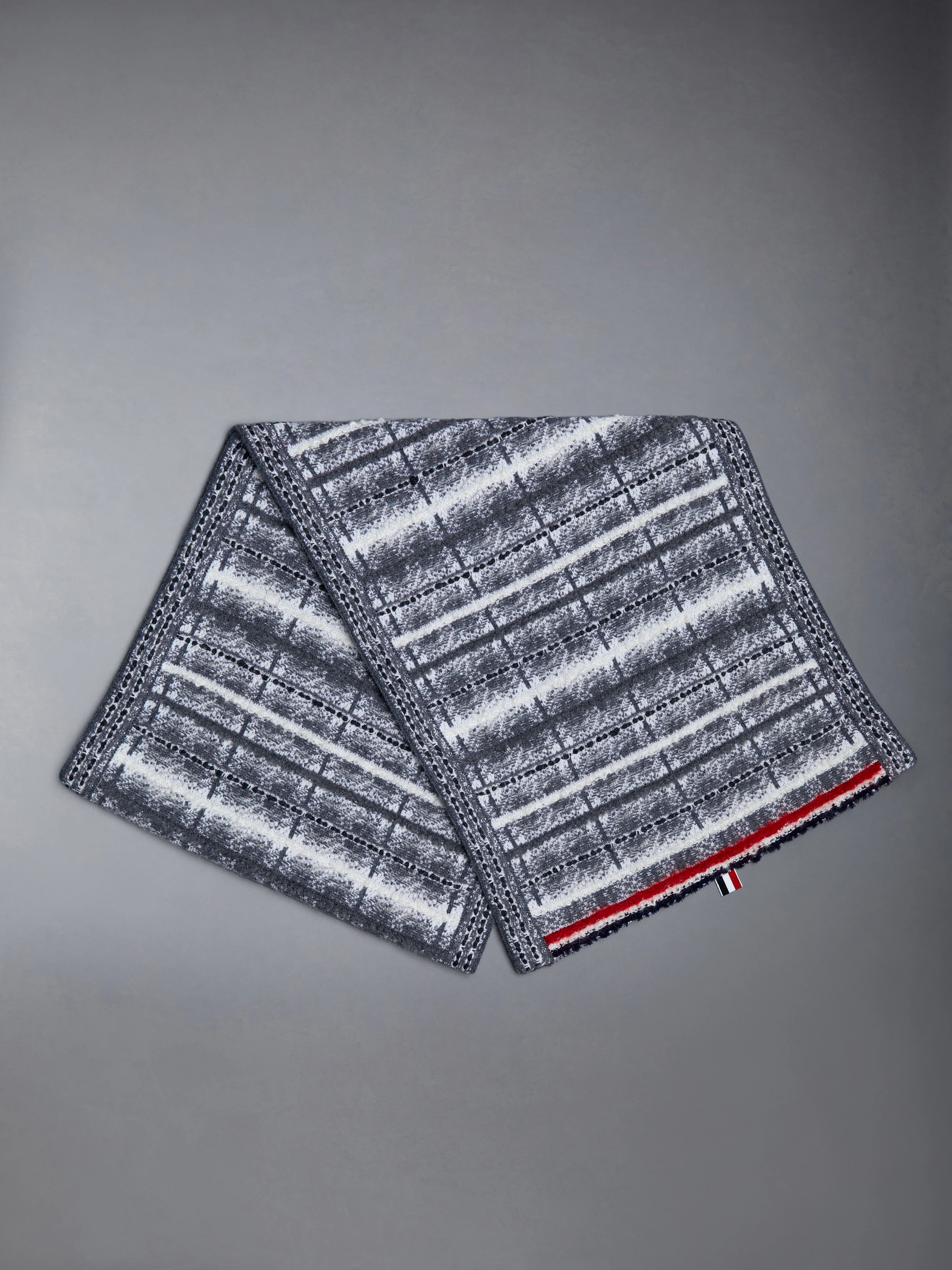 Tartan Merino and Mohair Stripe Scarf - Image 2