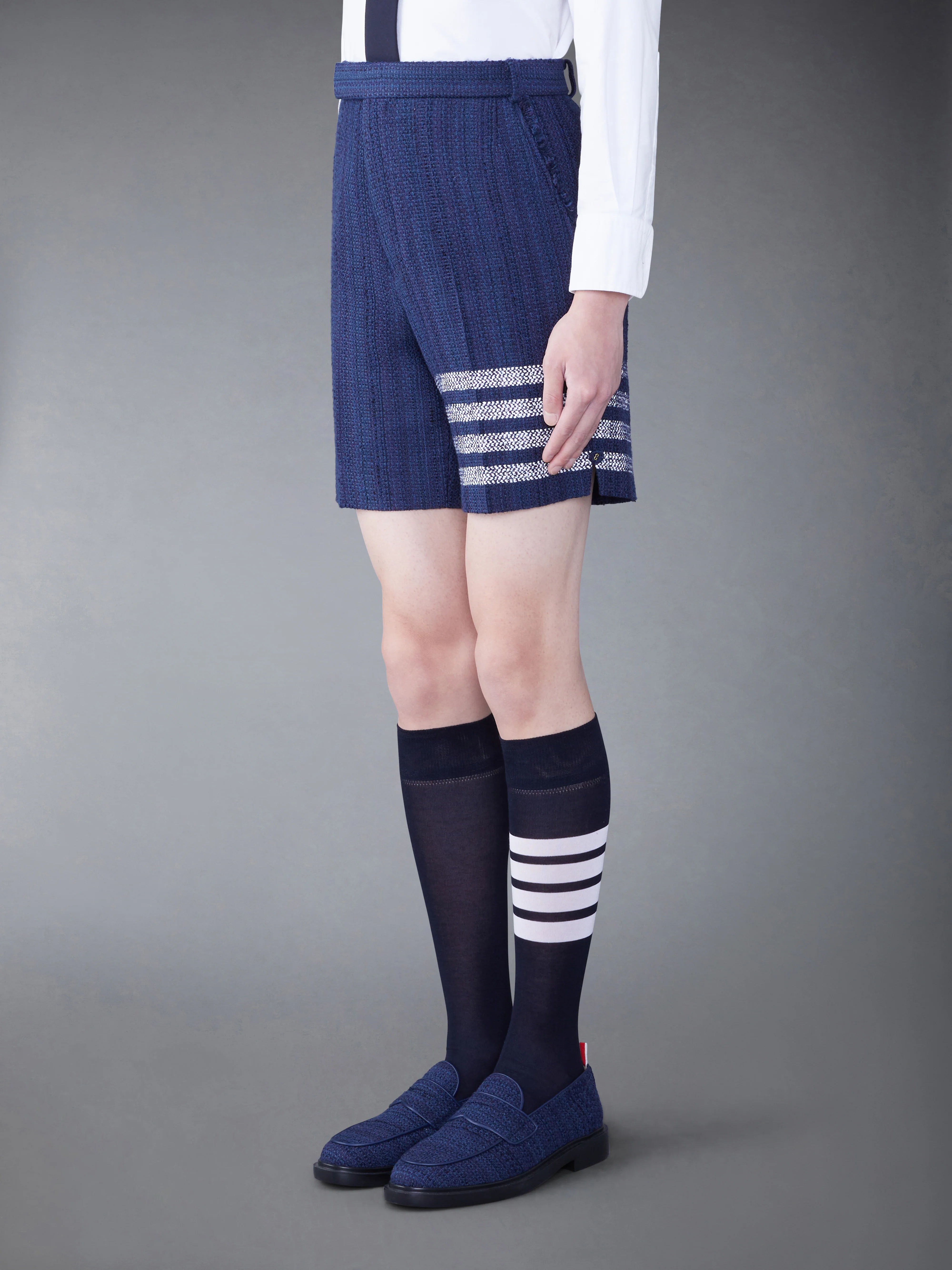 TWEED FRAY 4-BAR SACK SHORTS - Image 2
