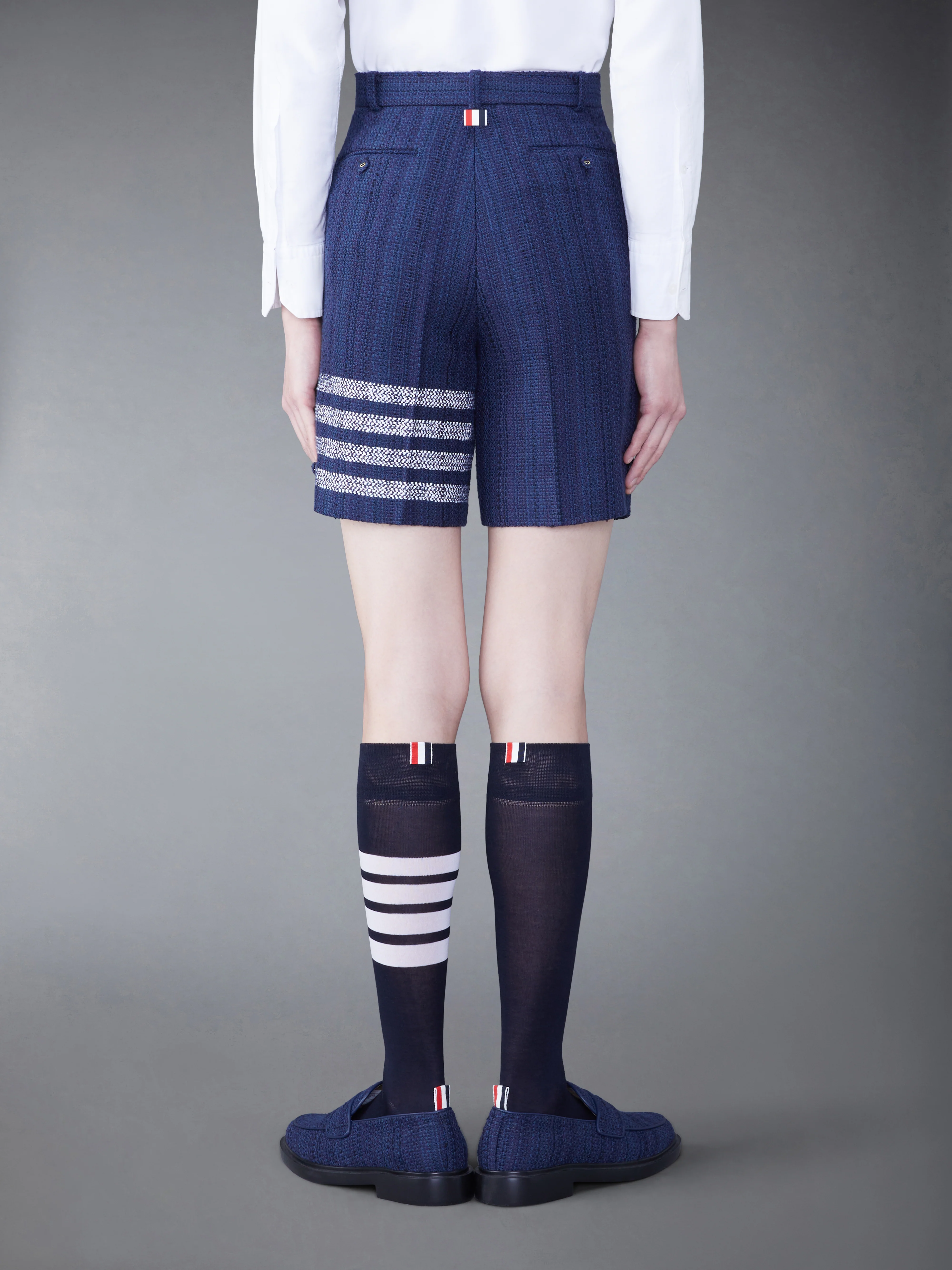 TWEED FRAY 4-BAR SACK SHORTS - Image 3