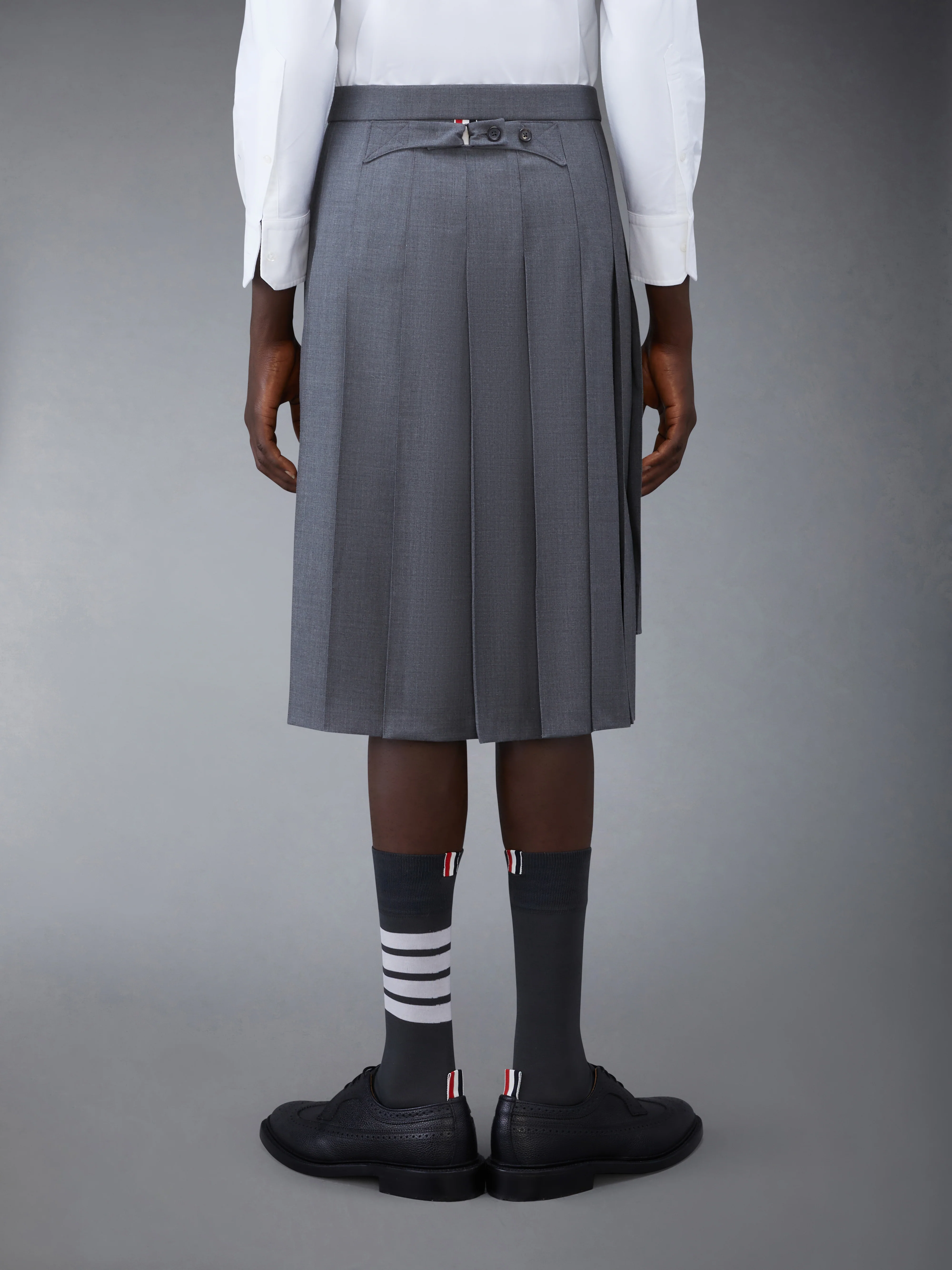 TWILL CLASSIC MIDI PLEATED SKIRT - Image 3