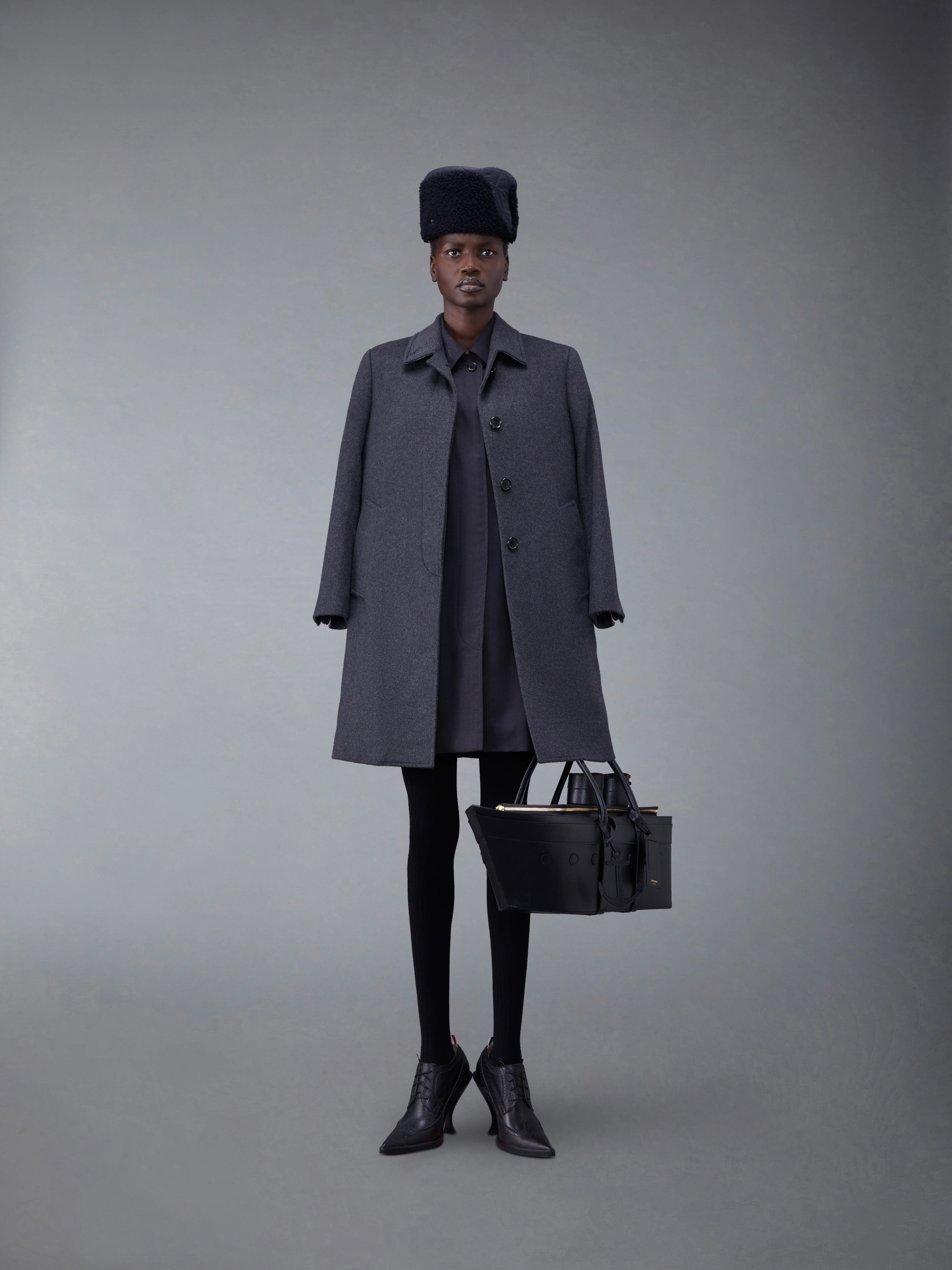 ZIBELINE MELANGE CASHMERE CLASSIC BAL COLLAR OVERCOAT - Image 3
